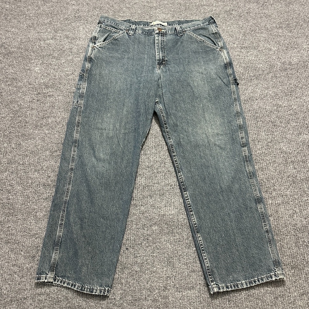 Lee Dungarees Mens Carpenter Jeans W40‎ x L31 Blue Denim Workwear High Rise